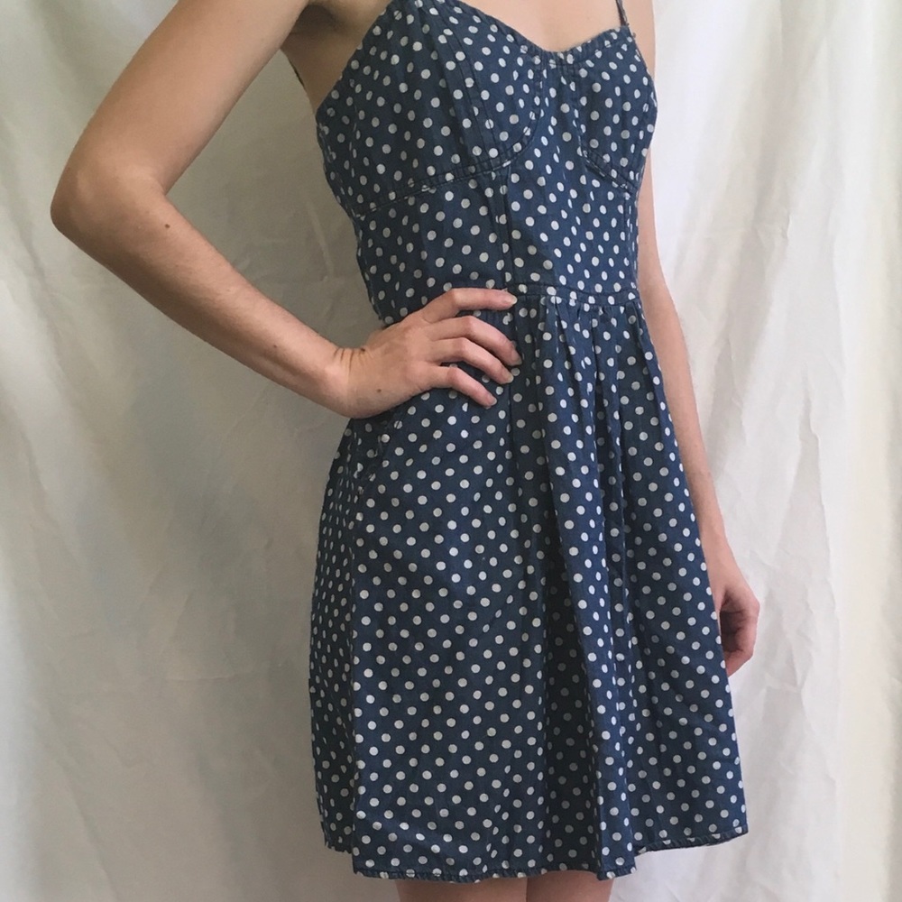 Forever 21 polka dot blue sun dress with pockets!
